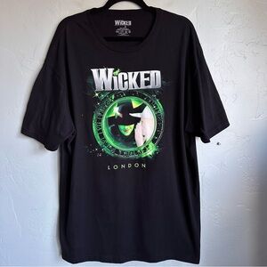 Wicked London The Musical Broadway Black Short Sleeve‎ Tee Adult XL EUC